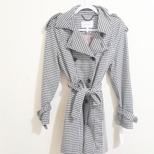 BCBGeneration black white houndstooth trenchcoat